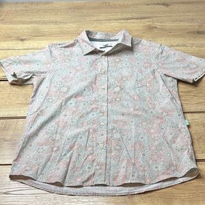Men’s Vissla Far Out Echo S/S Button Up Shirt Size Medium Terracotta Print